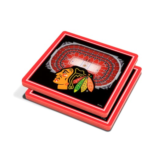 NHL 3D StadiumView Coasters, 2ct. By Youthefan in Chicago Blackhawks | 4" x 4" | Michaels®
